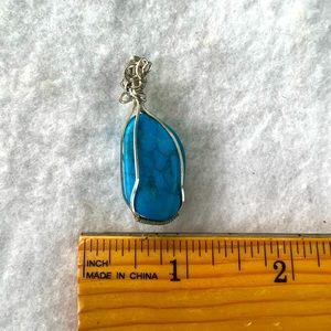 Blue howlite crystal wire wrapped